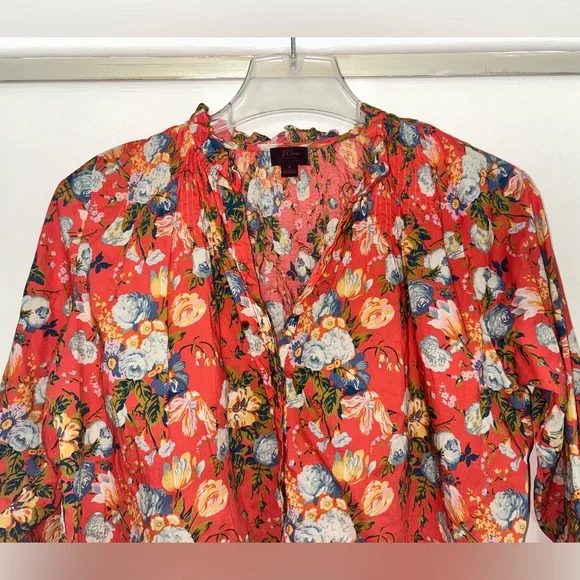 J. Crew Coral Floral Blouse - Picture 4 of 11